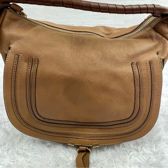 Chloe Marcie Large Hobo Leather Shoulder Bag - Picture 3 of 16